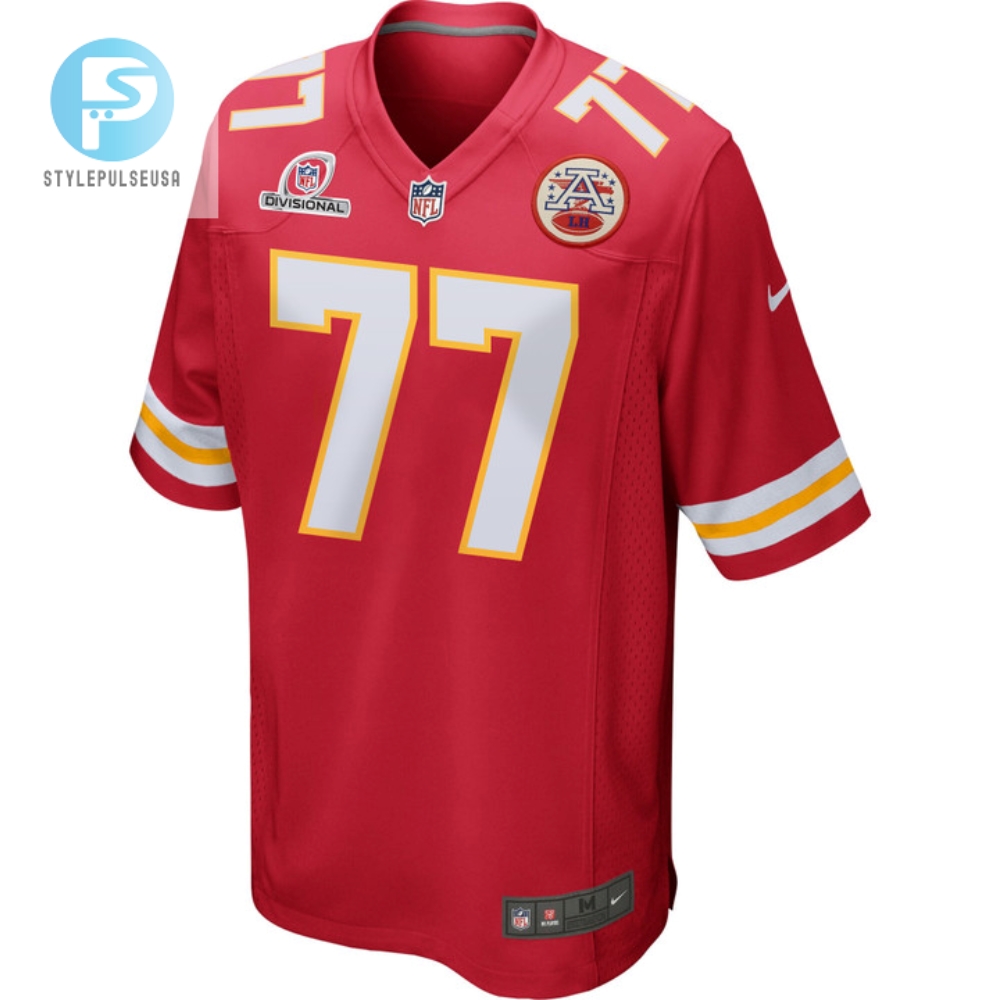 Lucas Niang 77 Kansas City Chiefs 2024 Divisional Patch Game Men Jersey  Red 