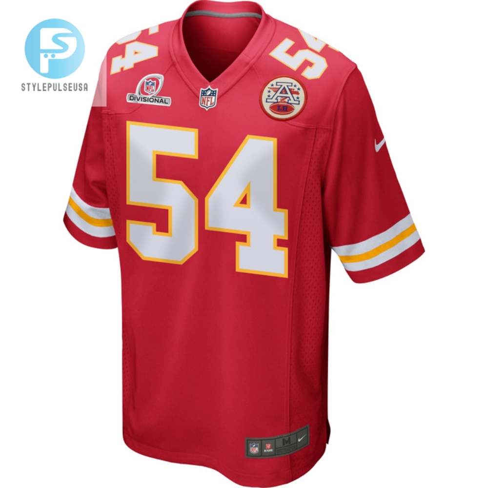 Leo Chenal 54 Kansas City Chiefs 2024 Divisional Patch Game Men Jersey  Red 