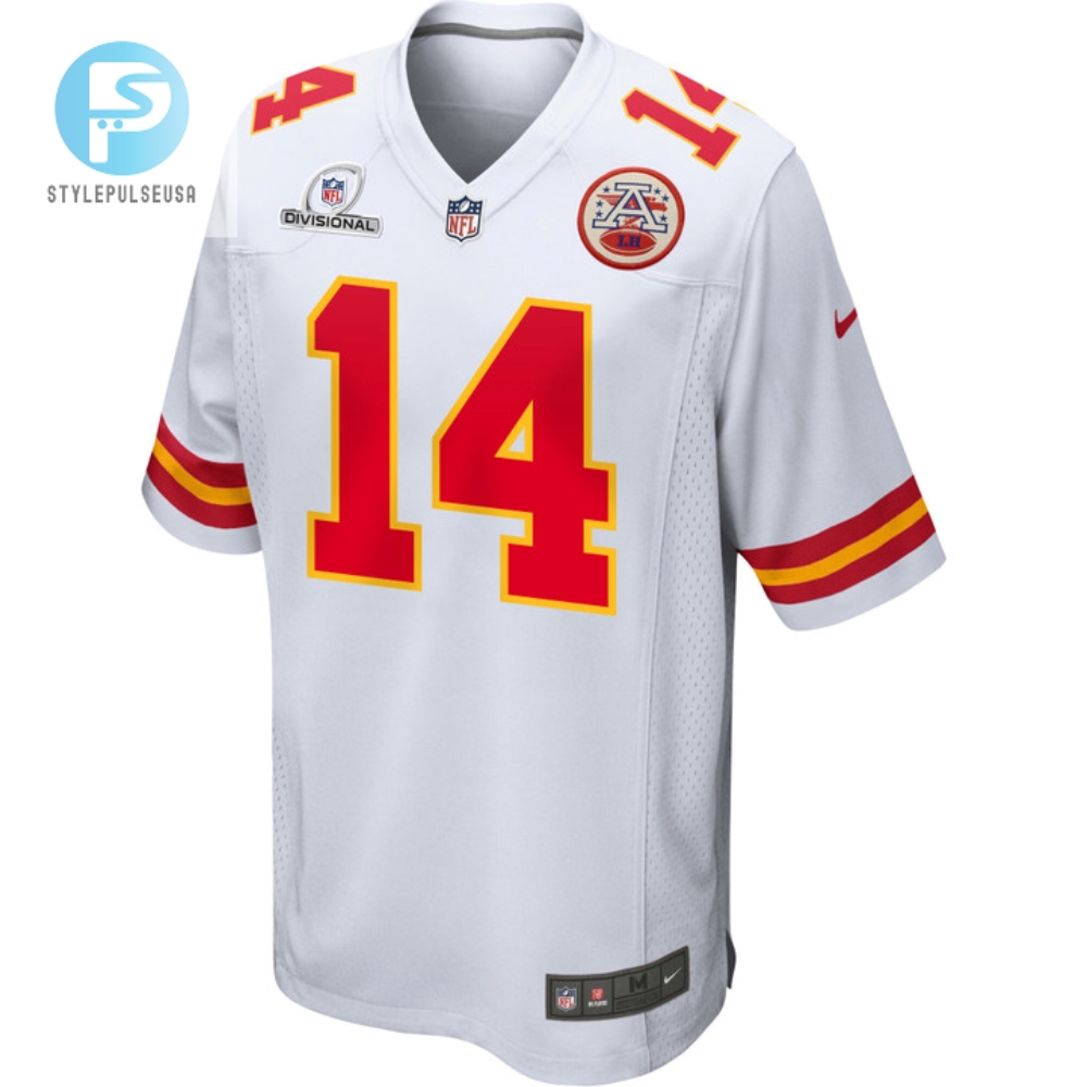 Cornell Powell 14 Kansas City Chiefs 2024 Divisional Patch Game Men Jersey  White 