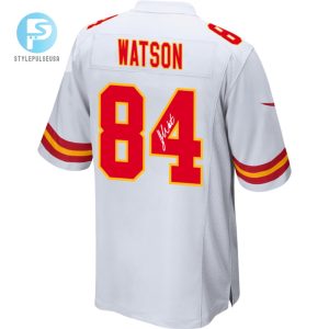 Justin Watson 84 Signed Kansas City Chiefs Super Bowl Lviii Game Men Jersey White stylepulseusa 1 2