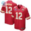 Mecole Hardman 12 Signed Kansas City Chiefs Super Bowl Lviii Game Men Jersey Red stylepulseusa 1