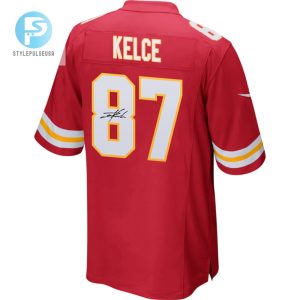 Travis Kelce 87 Signed Kansas City Chiefs Super Bowl Lviii Game Men Jersey Red stylepulseusa 1 2