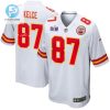 Travis Kelce 87 Signed Kansas City Chiefs Super Bowl Lviii Game Men Jersey White stylepulseusa 1