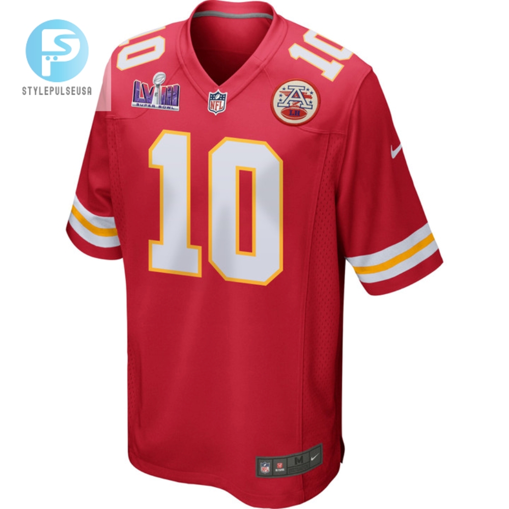 Isiah Pacheco 10 Signed Kansas City Chiefs Super Bowl Lviii Game Men Jersey  Red 