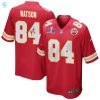 Justin Watson 84 Signed Kansas City Chiefs Super Bowl Lviii Game Men Jersey Red stylepulseusa 1