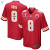 Justyn Ross 8 Signed Kansas City Chiefs Super Bowl Lviii Game Men Jersey Red stylepulseusa 1