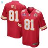 Blake Bell 81 Kansas City Chiefs Super Bowl Lviii Patch Game Men Jersey Red stylepulseusa 1