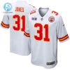 Nic Jones 31 Kansas City Chiefs Super Bowl Lviii Patch Game Men Jersey White stylepulseusa 1