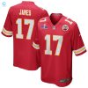 Richie James 17 Kansas City Chiefs Super Bowl Lviii Patch Game Men Jersey Red stylepulseusa 1