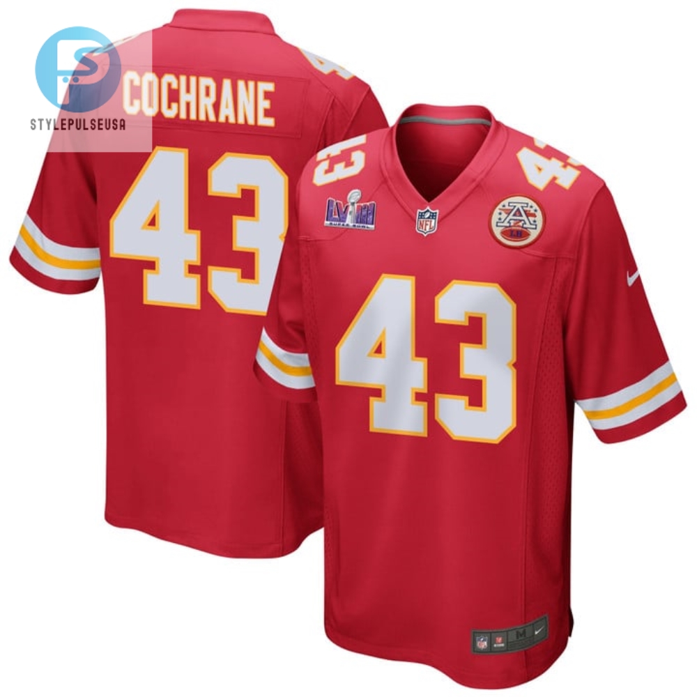 Jack Cochrane 43 Kansas City Chiefs Super Bowl Lviii Patch Game Men Jersey Red stylepulseusa 1