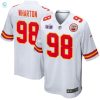 Tershawn Wharton 98 Kansas City Chiefs Super Bowl Lviii Patch Game Men Jersey White stylepulseusa 1