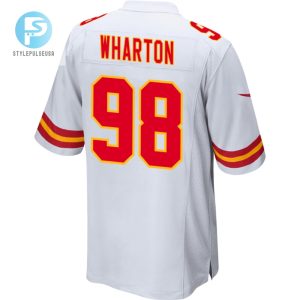 Tershawn Wharton 98 Kansas City Chiefs Super Bowl Lviii Patch Game Men Jersey White stylepulseusa 1 2