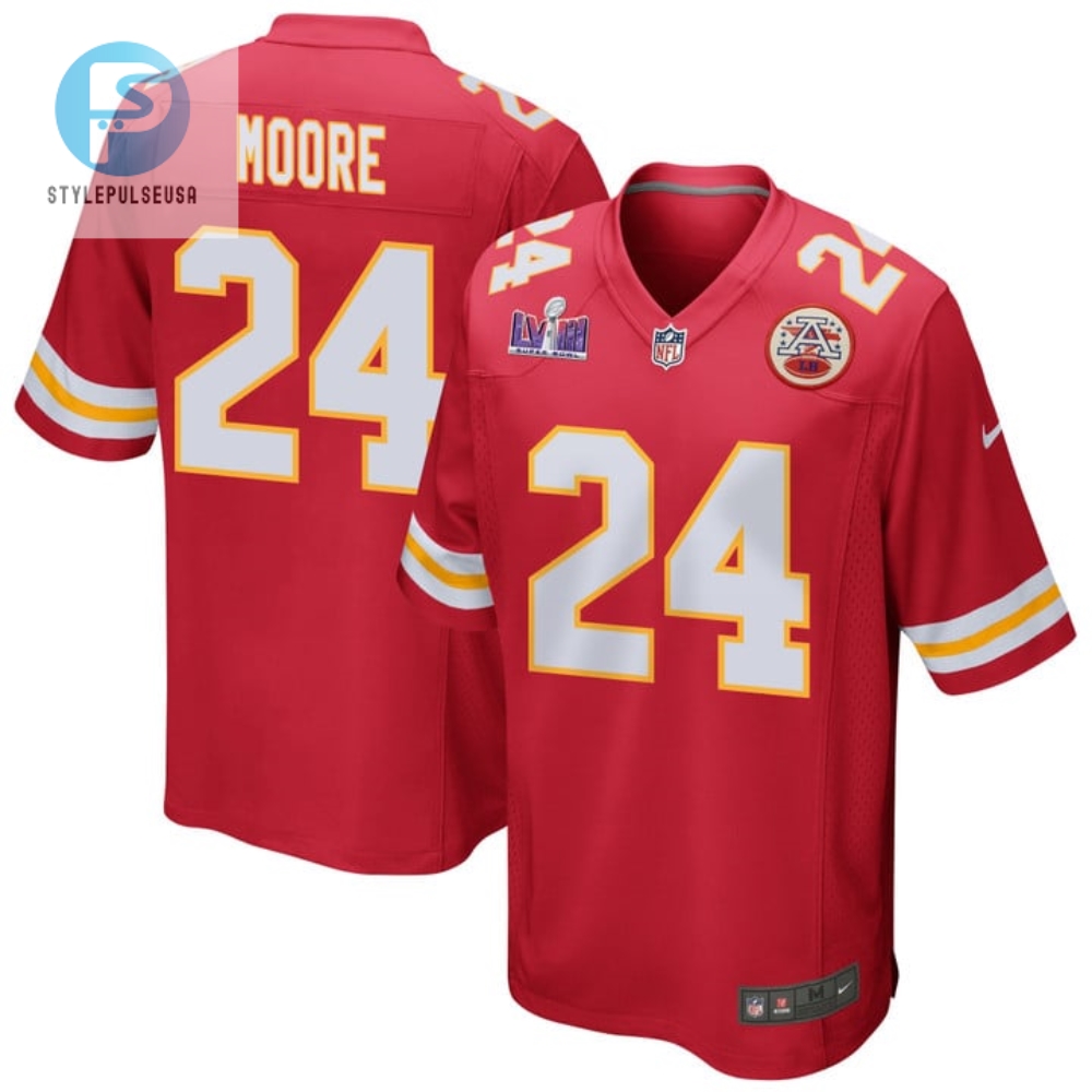 Skyy Moore 24 Kansas City Chiefs Super Bowl Lviii Patch Game Men Jersey Red stylepulseusa 1