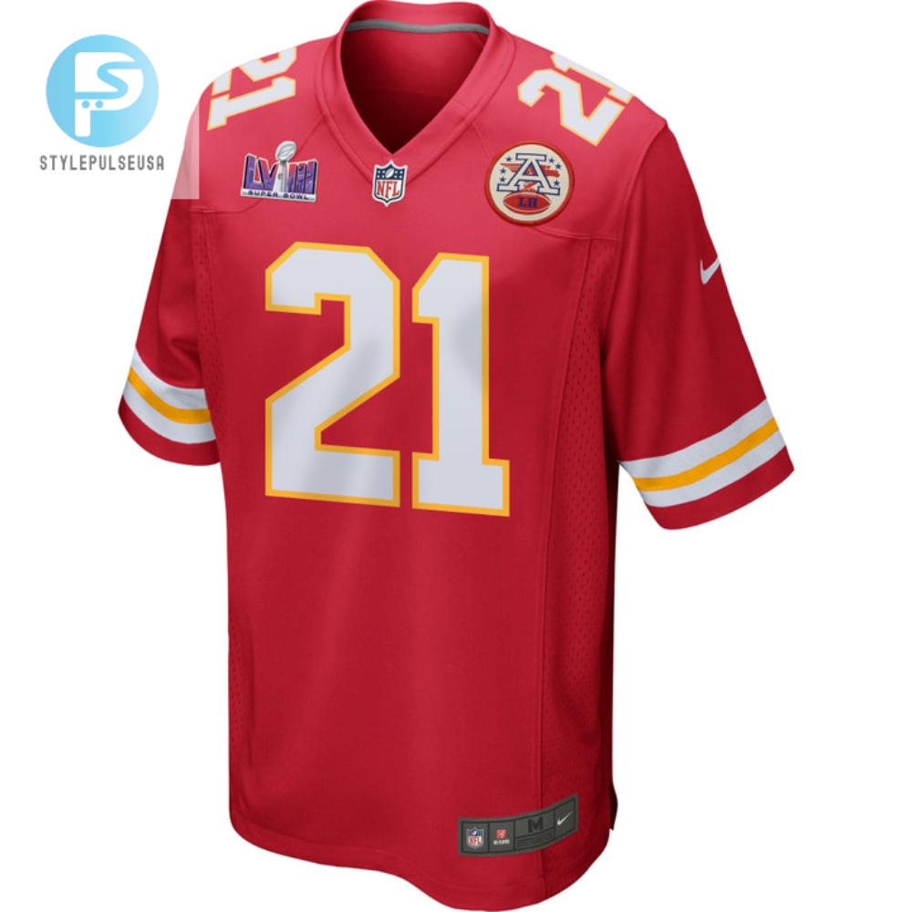 Mike Edwards 21 Kansas City Chiefs Super Bowl Lviii Patch Game Men Jersey  Red 