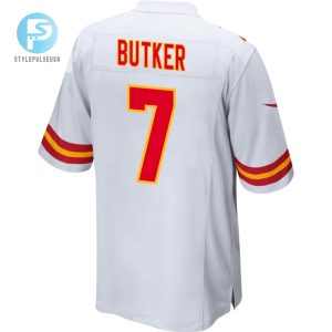 Harrison Butker 7 Kansas City Chiefs Super Bowl Lviii Patch Game Men Jersey White stylepulseusa 1 2