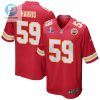 Darius Harris 59 Kansas City Chiefs Super Bowl Lviii Patch Game Men Jersey Red stylepulseusa 1