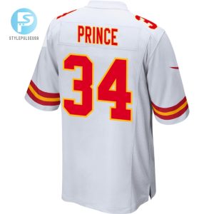 Deneric Prince 34 Kansas City Chiefs Afc Champions Patch Game Men Jersey White stylepulseusa 1 2