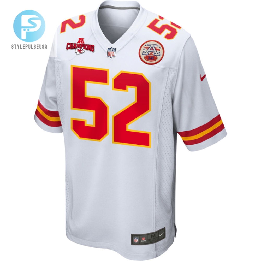 Creed Humphrey 52 Kansas City Chiefs Afc Champions Patch Game Men Jersey  White 