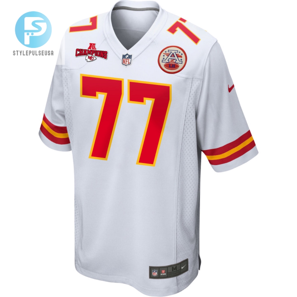 Lucas Niang 77 Kansas City Chiefs Afc Champions Patch Game Men Jersey  White 
