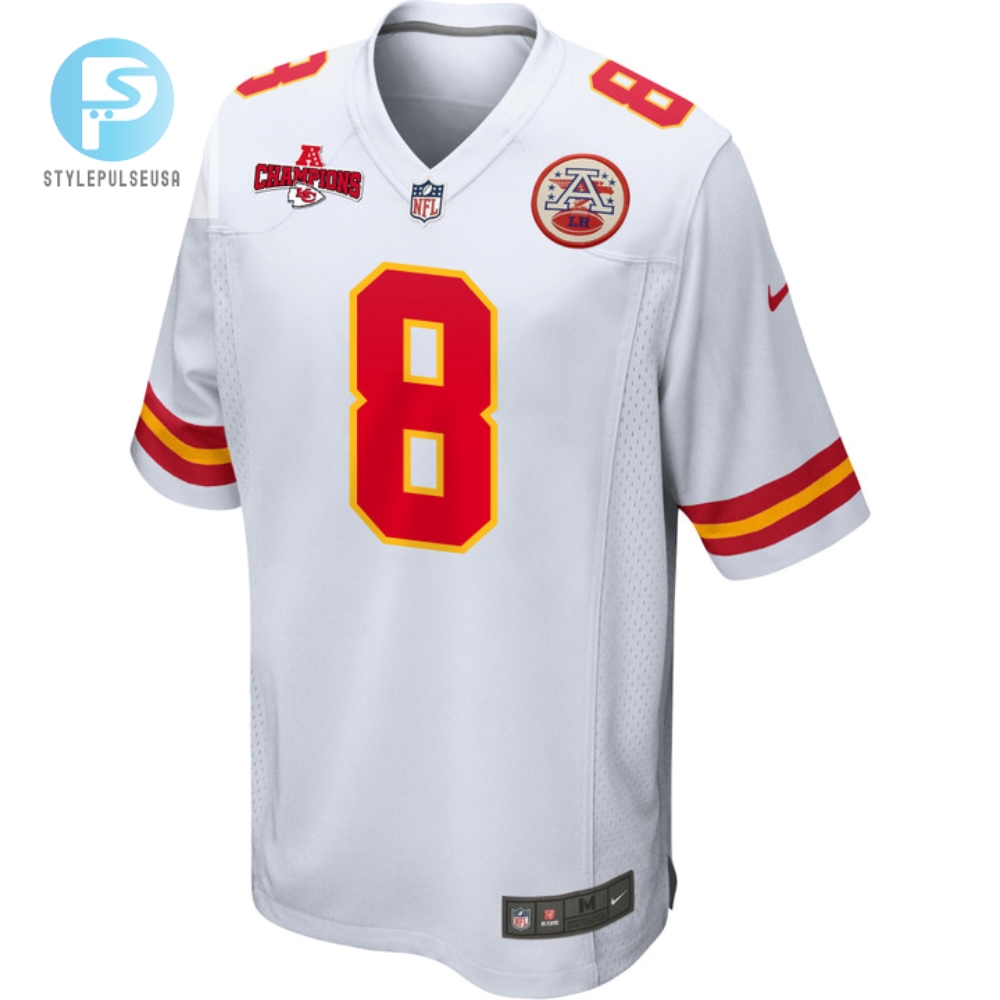 Justyn Ross 8 Kansas City Chiefs Afc Champions Patch Game Men Jersey  White 