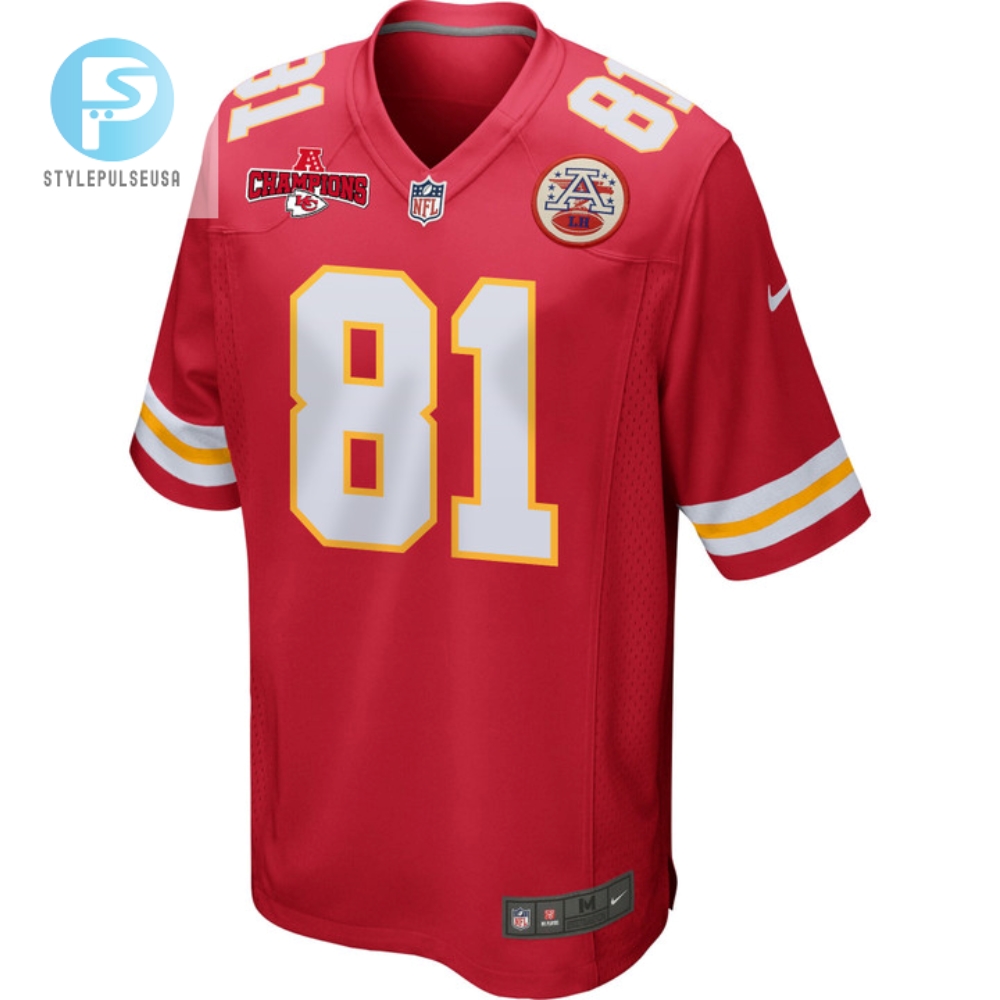 Blake Bell 81 Kansas City Chiefs Afc Champions Patch Game Men Jersey  Red 