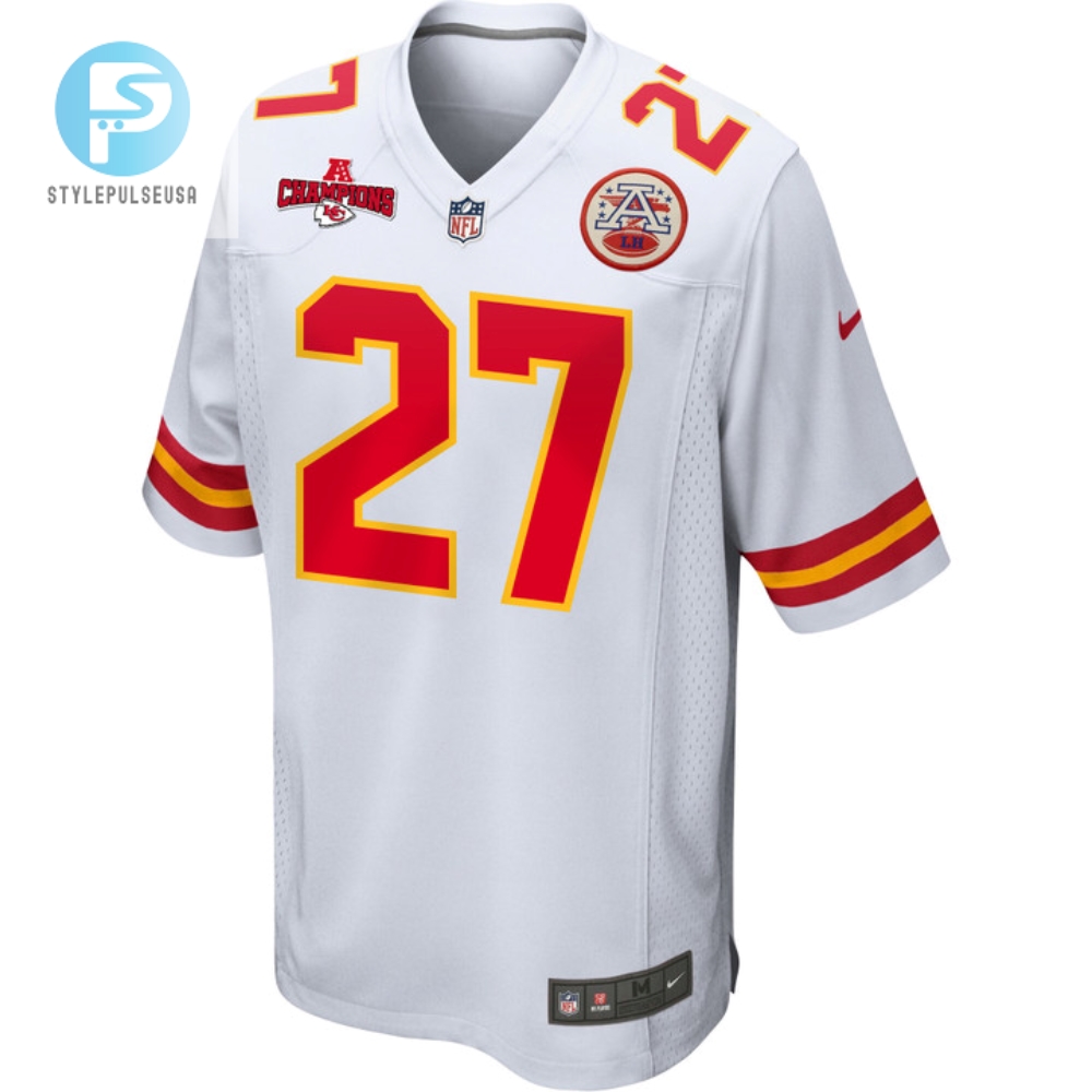 Chamarri Conner 27 Kansas City Chiefs Afc Champions Patch Game Men Jersey  White 