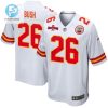 Deon Bush 26 Kansas City Chiefs Afc Champions Patch Game Men Jersey White stylepulseusa 1