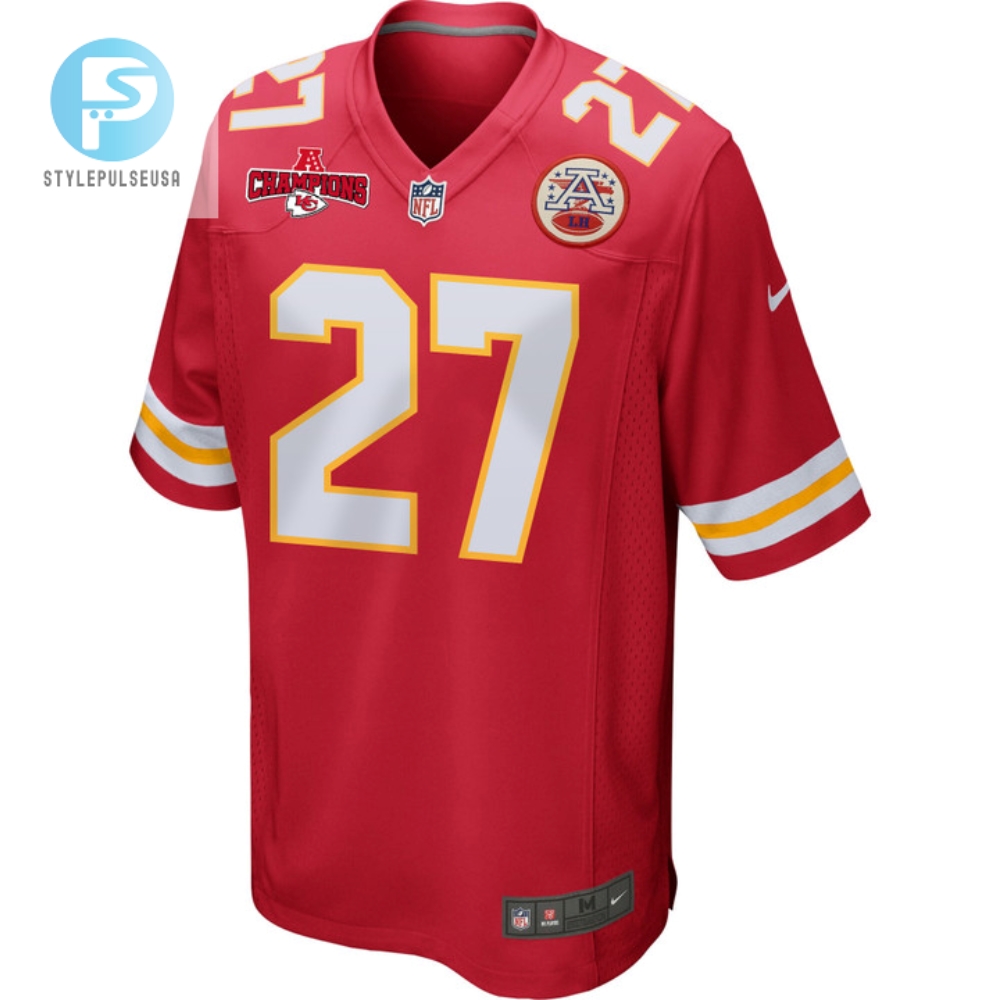 Chamarri Conner 27 Kansas City Chiefs Afc Champions Patch Game Men Jersey  Red 