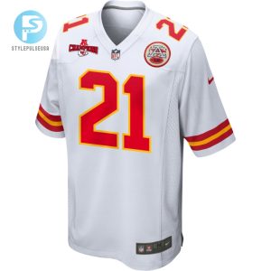 Mike Edwards 21 Kansas City Chiefs Afc Champions Patch Game Men Jersey White stylepulseusa 1 1