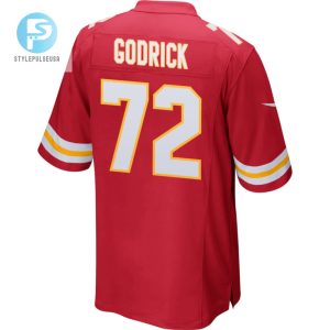 Chukwuebuka Godrick 72 Kansas City Chiefs Afc Champions Patch Game Men Jersey Red stylepulseusa 1 2