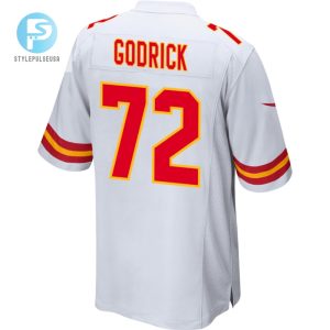 Chukwuebuka Godrick 72 Kansas City Chiefs Afc Champions Patch Game Men Jersey White stylepulseusa 1 2