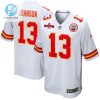 Nazeeh Johnson 13 Kansas City Chiefs Afc Champions Patch Game Men Jersey White stylepulseusa 1