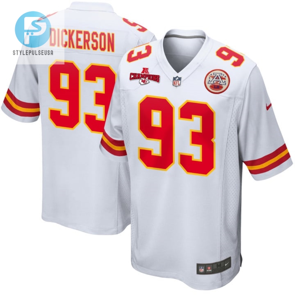 Matt Dickerson 93 Kansas City Chiefs Afc Champions Patch Game Men Jersey White stylepulseusa 1