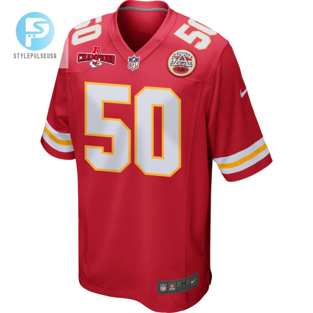 Willie Gay 50 Kansas City Chiefs Afc Champions Patch Game Men Jersey  Red 