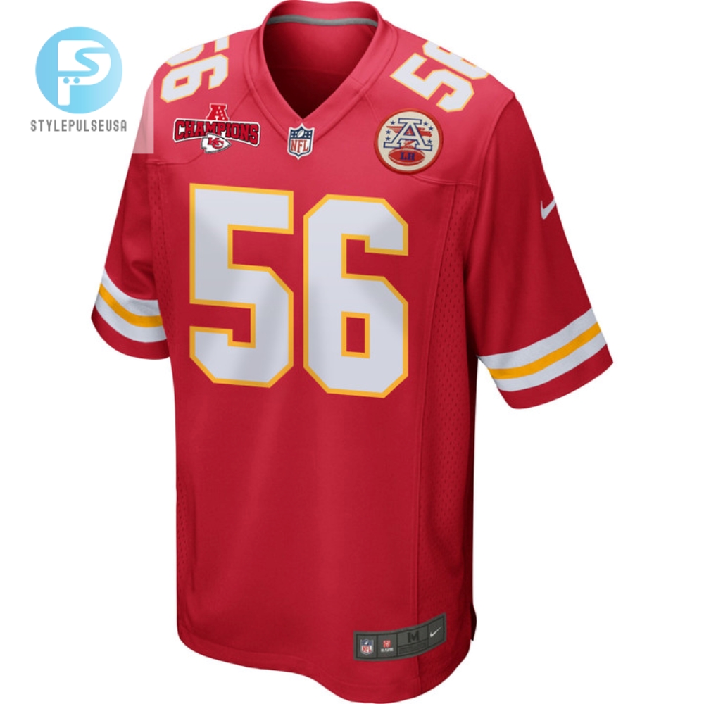George Karlaftis 56 Kansas City Chiefs Afc Champions Patch Game Men Jersey  Red 