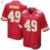 Matt Bushman 49 Kansas City Chiefs Afc Champions Patch Game Men Jersey Red stylepulseusa 1