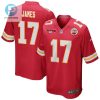 Richie James 17 Kansas City Chiefs Afc Champions Patch Game Men Jersey Red stylepulseusa 1