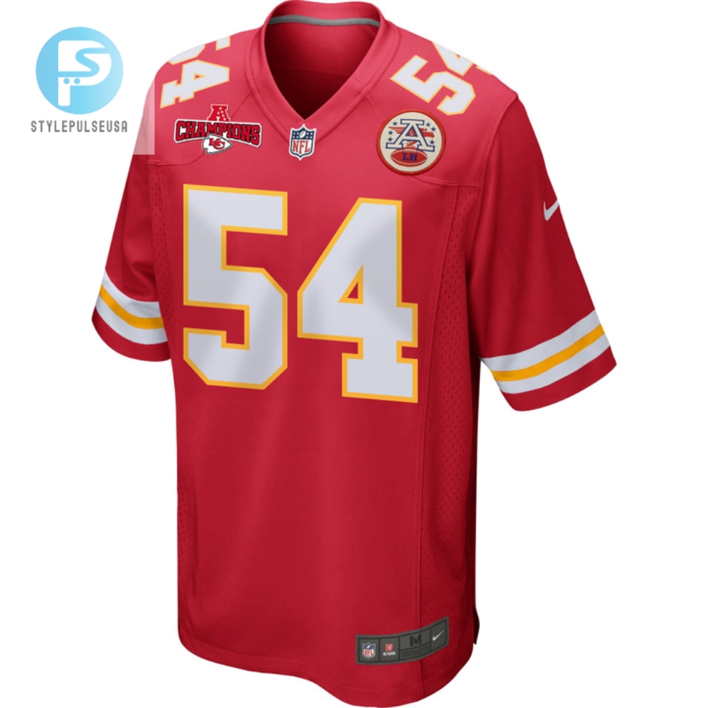 Leo Chenal 54 Kansas City Chiefs Afc Champions Patch Game Men Jersey  Red 