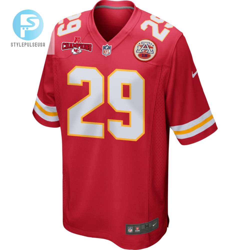 Lamical Perine 29 Kansas City Chiefs Afc Champions Patch Game Men Jersey  Red 
