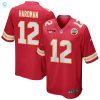 Mecole Hardman 12 Kansas City Chiefs Afc Champions Patch Game Men Jersey Red stylepulseusa 1