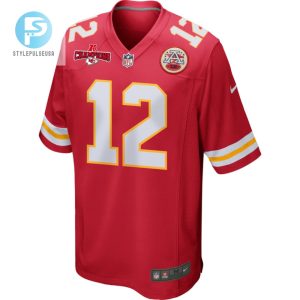 Mecole Hardman 12 Kansas City Chiefs Afc Champions Patch Game Men Jersey Red stylepulseusa 1 1