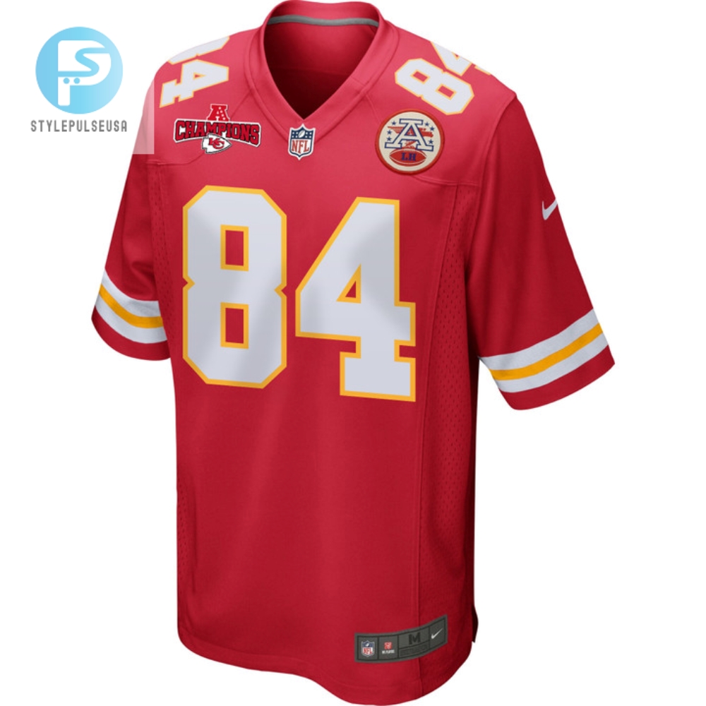 Justin Watson 84 Kansas City Chiefs Afc Champions Patch Game Men Jersey  Red 