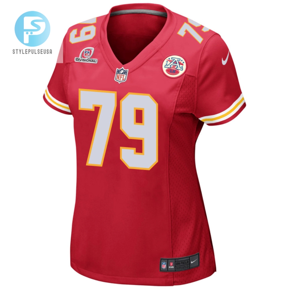 Donovan Smith 79 Kansas City Chiefs 2024 Divisional Patch Game Women Jersey  Red 