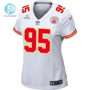 Chris Jones 95 Kansas City Chiefs 2024 Divisional Patch Game Women Jersey White stylepulseusa 1 1