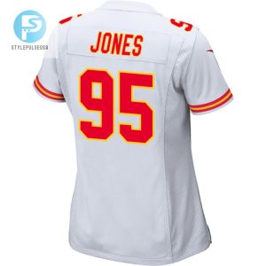 Chris Jones 95 Kansas City Chiefs 2024 Divisional Patch Game Women Jersey White stylepulseusa 1 2