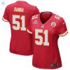 Mike Danna 51 Kansas City Chiefs 2024 Divisional Patch Game Women Jersey Red stylepulseusa 1