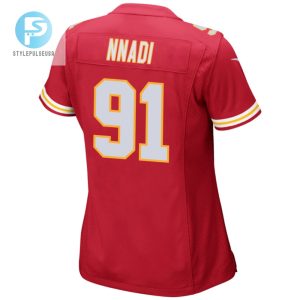 Derrick Nnadi 91 Kansas City Chiefs 2024 Divisional Patch Game Women Jersey Red stylepulseusa 1 2