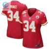 Deneric Prince 34 Kansas City Chiefs 2024 Divisional Patch Game Women Jersey Red stylepulseusa 1