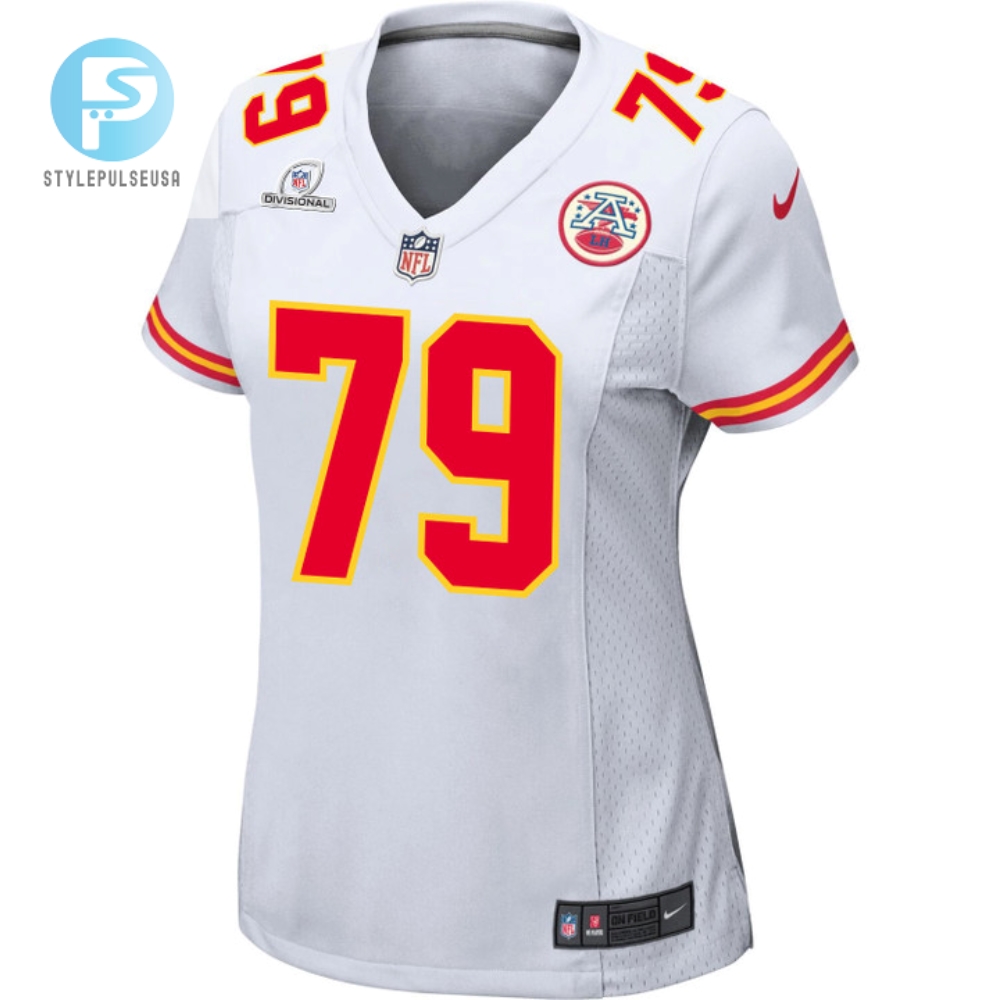 Donovan Smith 79 Kansas City Chiefs 2024 Divisional Patch Game Women Jersey  White 