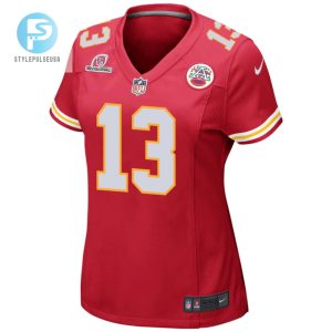 Chris Oladokun 13 Kansas City Chiefs 2024 Divisional Patch Game Women Jersey Red stylepulseusa 1 1